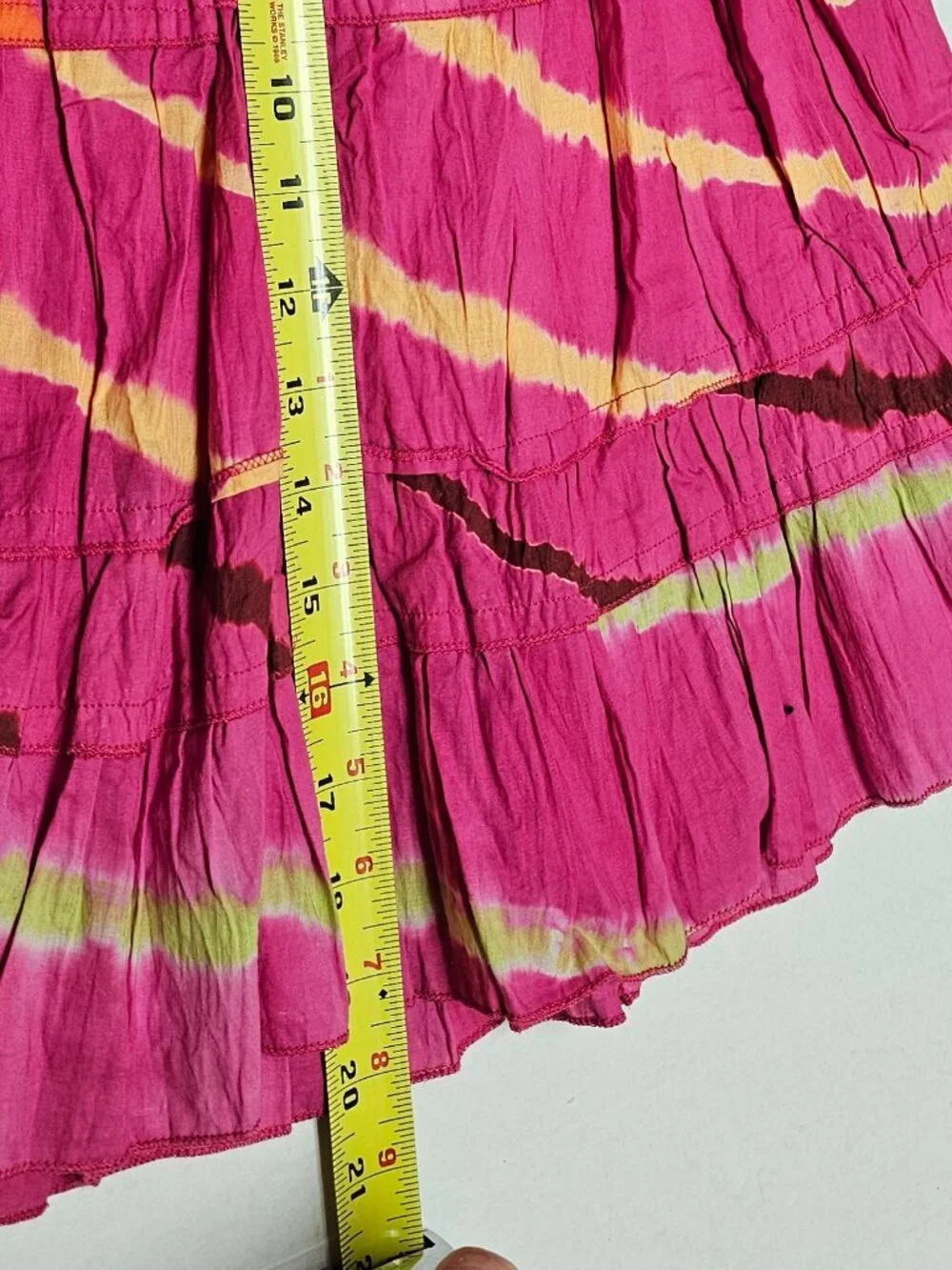 New The Childrens Place Girls Tie-Dye Tiered Skirt Multi Pink Ruffle Layered 8